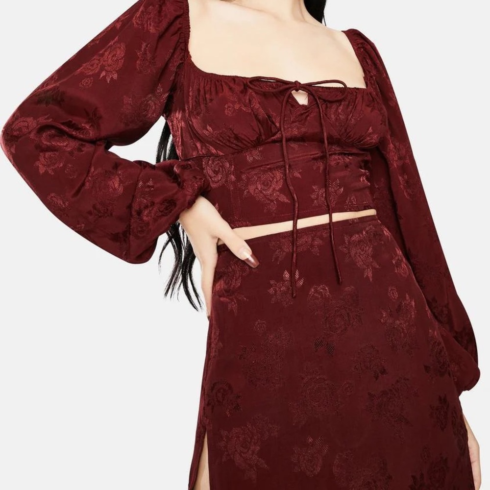 Motel Rocks Urka Top Satin Rose Mulberry NWT